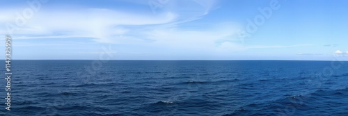 Wallpaper Mural A breathtaking wide-angle shot of the vast ocean showing clear blue water, gentle waves, and a distant horizon line, marine, scenic, wide-angle Torontodigital.ca