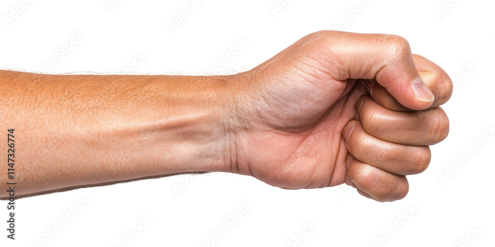 Close-up of a Man's Fist on Transparent PNG or Isolated White Background Close-up of a Man's Fist on Transparent PNG or Isolated White Background