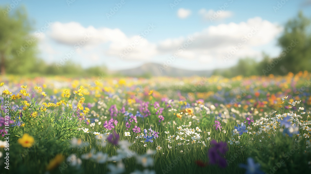 Fototapeta premium Colorful flower field in summer