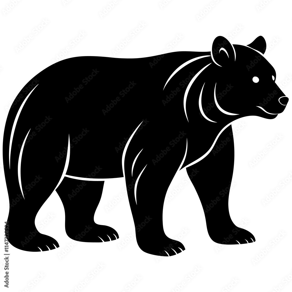 Fototapeta premium Brown Bear Silhouette vector illustration