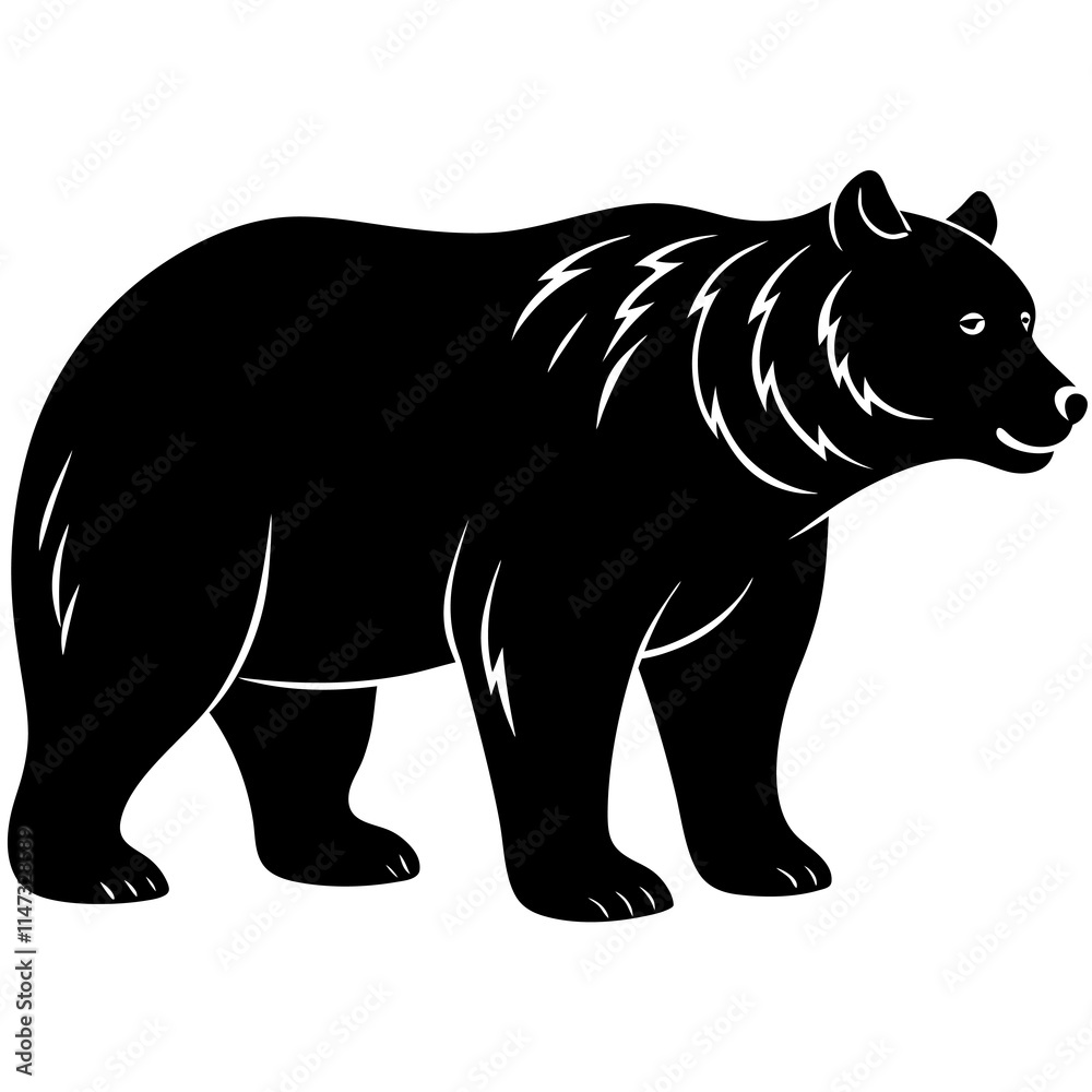 Fototapeta premium Brown Bear Silhouette vector illustration