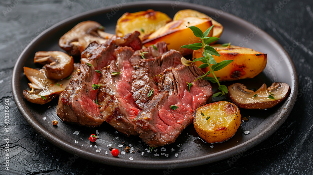 Grilled Wagyu Steak with Roasted Potatoes and Mushrooms
Grilled Wagyu Steak with Roasted Potatoes and Mushrooms