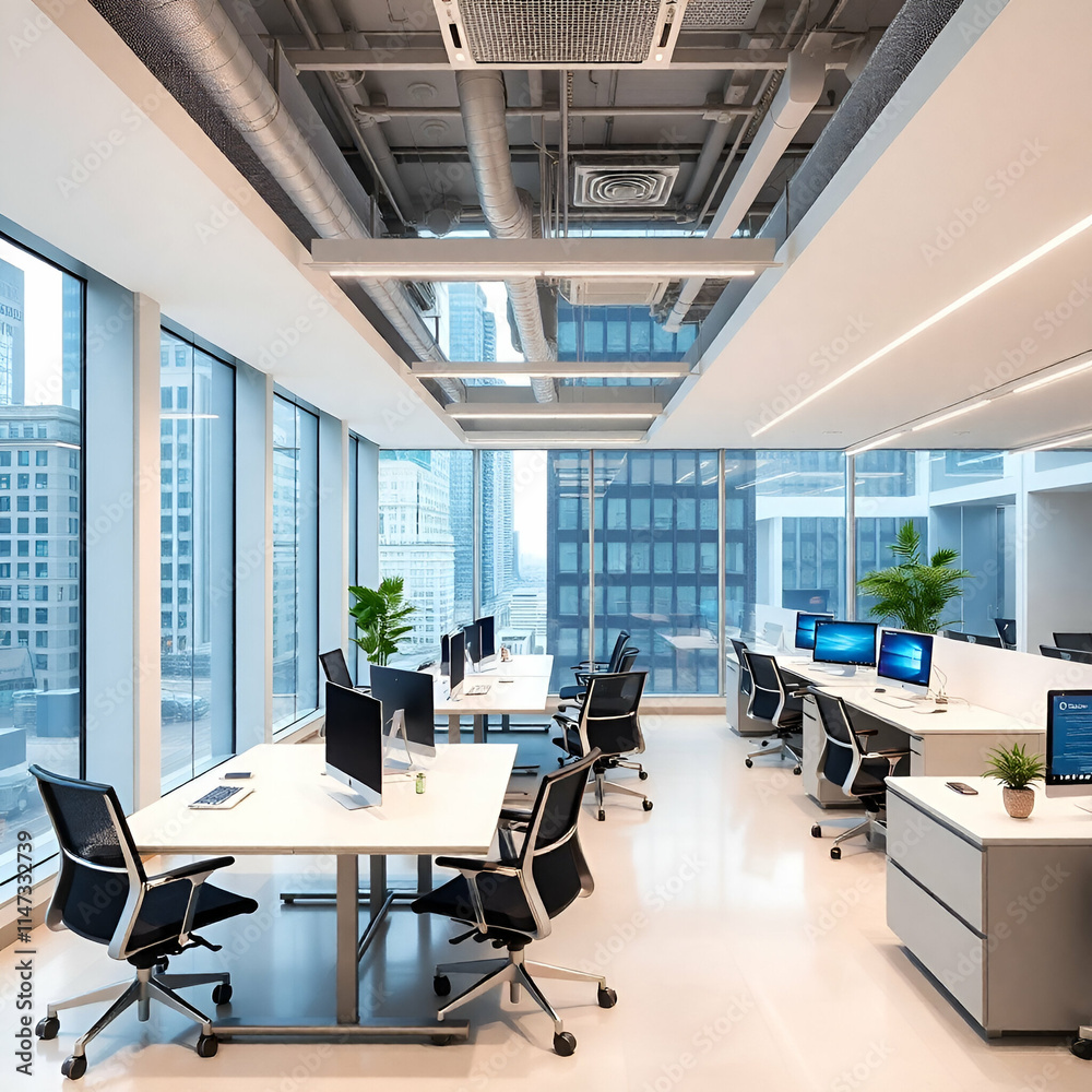 office interior with desk office interior with desk