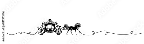 cinderella carriage silhouette line art