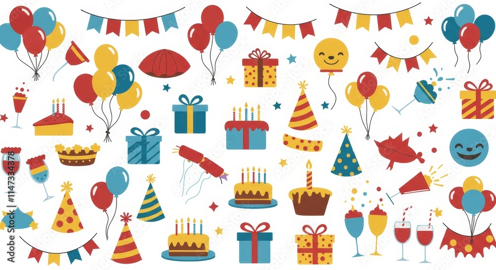 Christmas and New years icons and symbols, isolated, ai generative Christmas and New years icons and symbols, isolated, ai generative