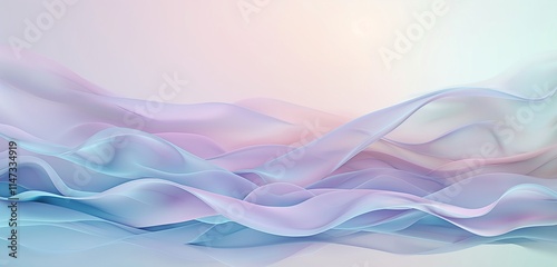 A soft and soothing digital abstract gradient wave background featuring pastel colors like lavender, baby blue, and soft pink. The waves flow gracefully, creating a dreamy atmosphere.