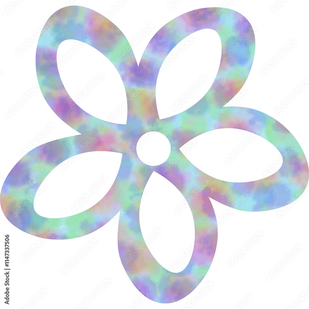 Clip art of image of floral icon with beautiful watercolor pattern Clip art of image of floral icon with beautiful watercolor pattern