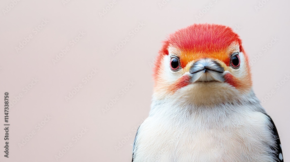 Close-up portrait of a red-crested woodpecker. Close-up portrait of a red-crested woodpecker.