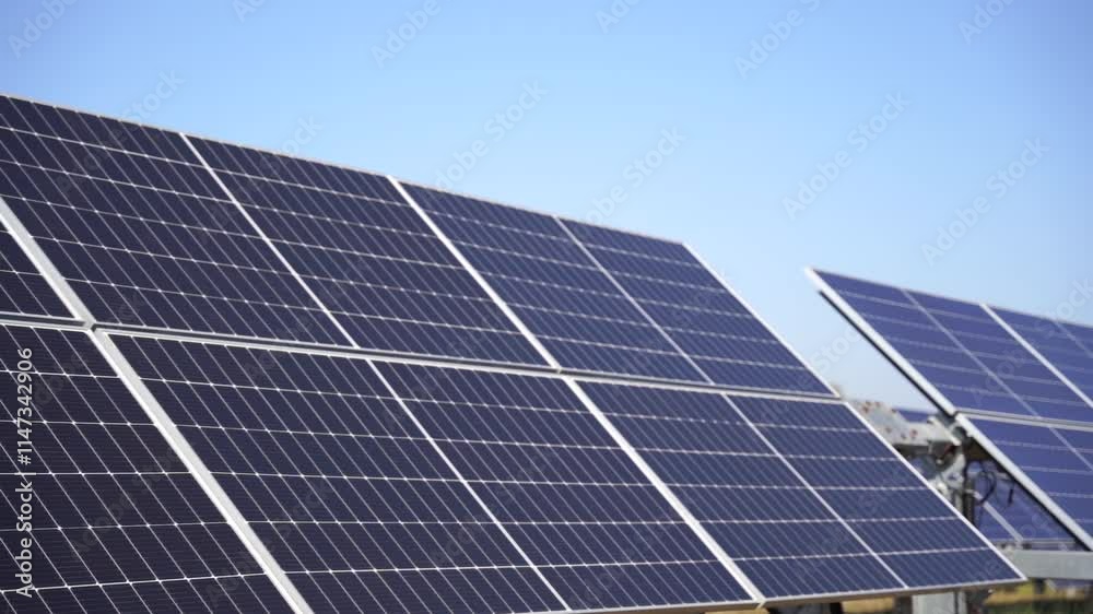 Solar power plant(solar cell) on summer season, hot climate causes increased power production, Alternative energy to conserve the world's energy, Photovoltaic module idea for clean energy production. Solar power plant(solar cell) on summer season, hot climate causes increased power production, Alternative energy to conserve the world's energy, Photovoltaic module idea for clean energy production.