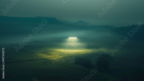ufo over the countryside