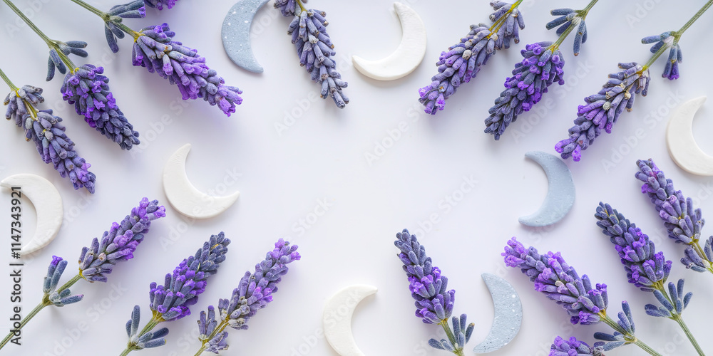 Lavender Flowers and Moons Floral Spa Aromatherapy Nature Beauty Relaxing Background Lavender Flowers and Moons Floral Spa Aromatherapy Nature Beauty Relaxing Background