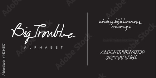 Big trouble handwrite font Calligraphy Logotype Script Brush Font Type Font lettering handwritten