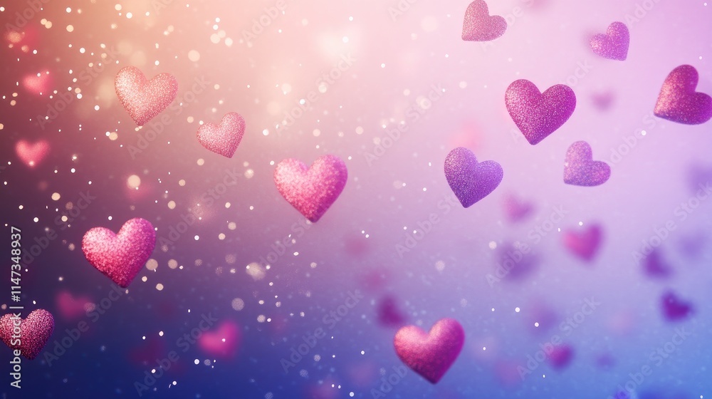 Romantic Floating Hearts in Soft Glowing Background for Love Theme Romantic Floating Hearts in Soft Glowing Background for Love Theme