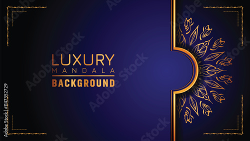 Luxury ornamental mandala logo background, arabesque style.