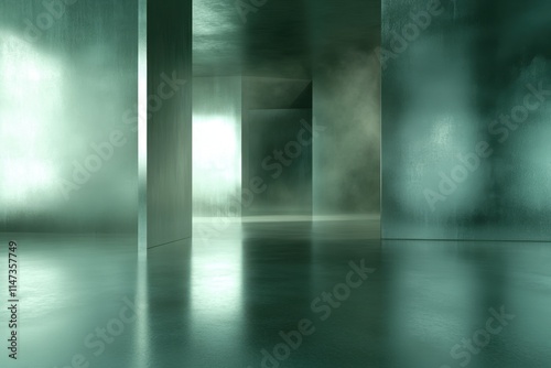 Wallpaper Mural Ethereal Green Room Immersive 3D Rendered Architecture Visualization Torontodigital.ca