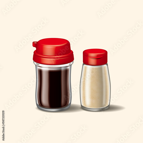 Nanyang Kopitiam Soy Sauce and Pepper Illustration.