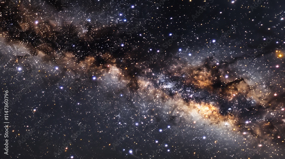 Obraz premium Cosmic Tapestry: A Celestial Dance of Stars and Nebulae