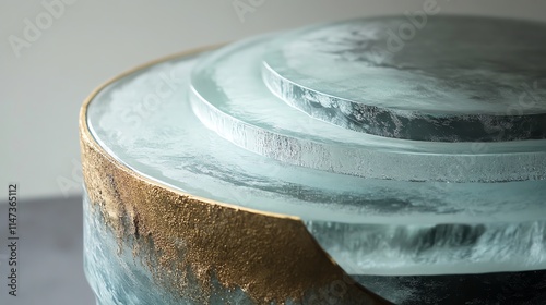 Elegant layered design showcasing unique textures and shapes in a minimalist style, perfect for modern decor.