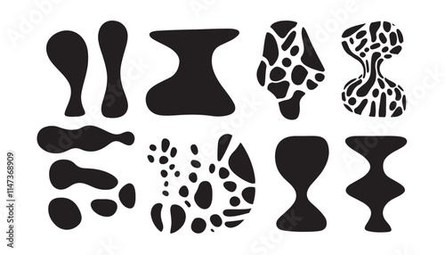 Creative Monochrome Abstract Shapes Collection