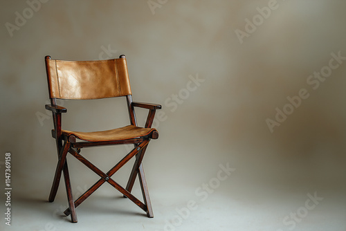 Wooden Chair On Neutral Background