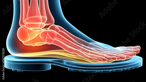 Foot Anatomy Supports Body Weight Evenly with Orthotic Insole photo