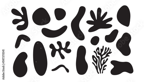 Stylish Black and White Vector Organic Forms