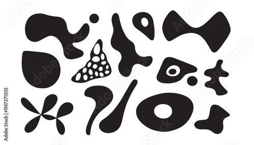 Modern Monochrome Organic Vector Shapes