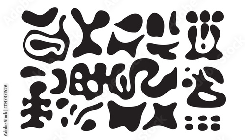 Abstract Minimalist Black and White Vector Elements