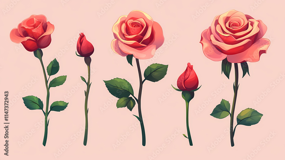 Naklejka premium rose flower blooming plant