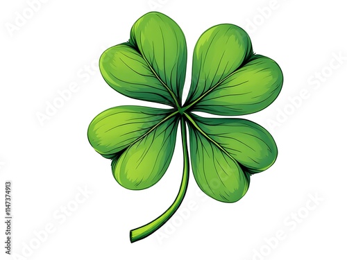 four leaf clover shamrock isolated on white photo