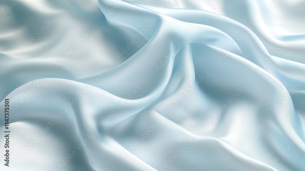 Obraz premium Pale blue background with soft gradient and smooth silk texture