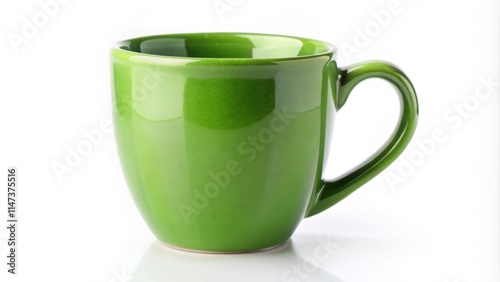 Green ceramic mug isolated on white background, green, ceramic, mug, isolated, white, background, drinkware, kitchenware, beverage