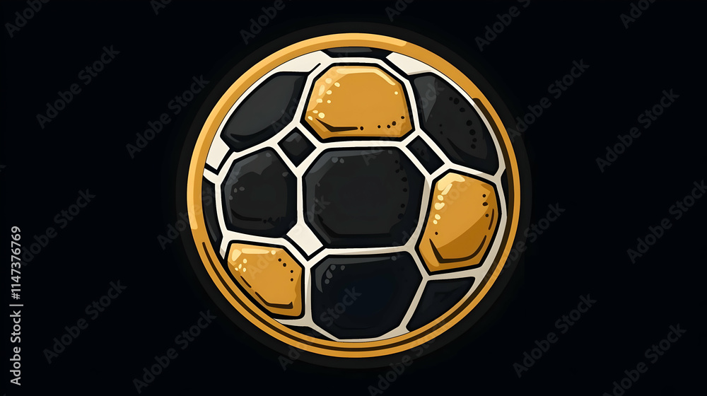 Fototapeta premium Soccer Ball Design: Gold and Black, Sporting Goods