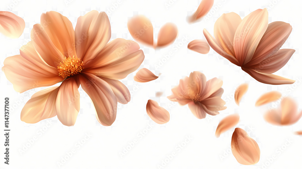 Png floating flower petals effect, transparent background. Petal. Illustration Png floating flower petals effect, transparent background. Petal. Illustration