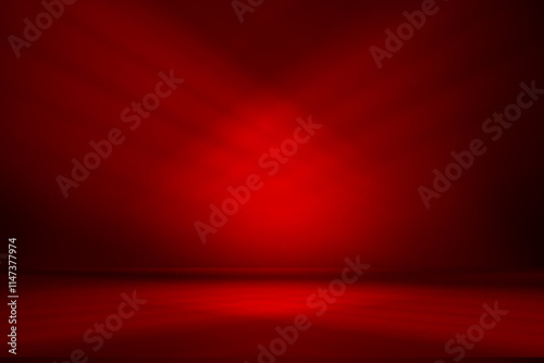 Wall interior background, studio and backdrops show products.with shadow from window color Red background for text insertion and presentation product	
