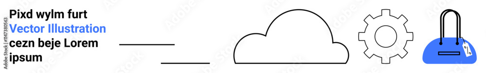 Cloud icon next to a gear and a padlock, representing secure cloud storage and settings. Ideal for cybersecurity, cloud solutions, data protection, IT services, digital security, technology Cloud icon next to a gear and a padlock, representing secure cloud storage and settings. Ideal for cybersecurity, cloud solutions, data protection, IT services, digital security, technology