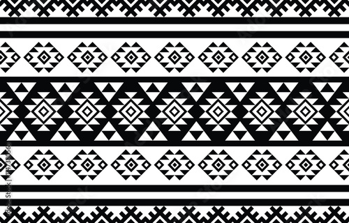 Navajo tribal vector seamless pattern. Native Indian ornament. Ethnic South Western decor style. Boho geometric ornament. Vector seamless pattern. Mexican blanket, rug. Woven carpet illustration.