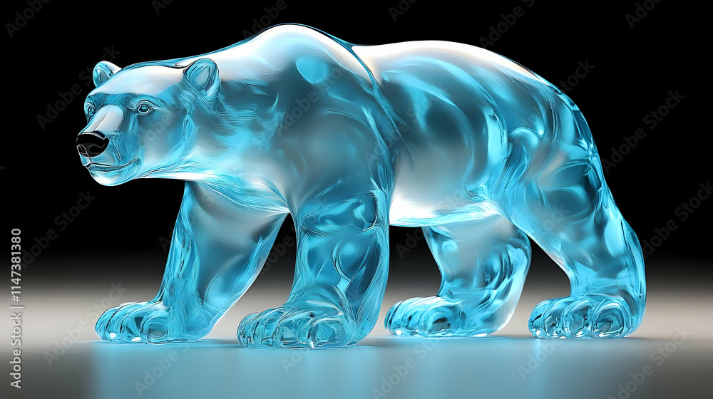 Glass Bear Sculpture Shines Brightly on Display Glass Bear Sculpture Shines Brightly on Display