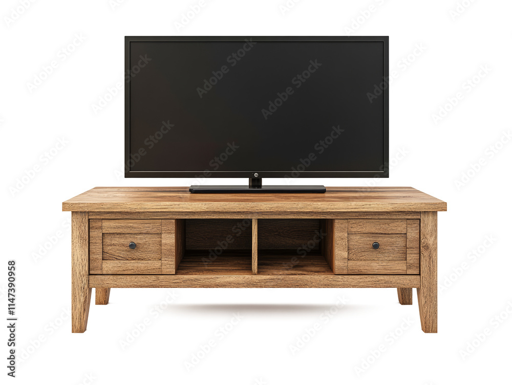 Realistic 3d design of real TV table basic style Realistic 3d design of real TV table basic style
