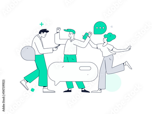 Communicate with consultants flat vector character concept operation hand drawn illustration

