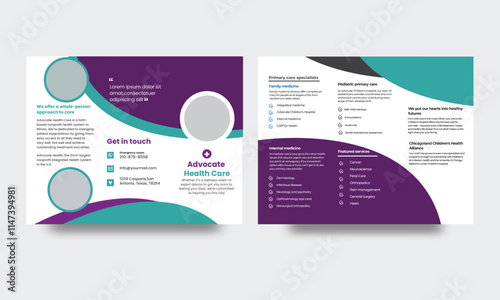 Medical And HealthCare Tri fold Brochure Template