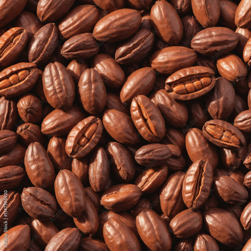 Obraz premium close-up of roasted coffee beans with rich brown tones