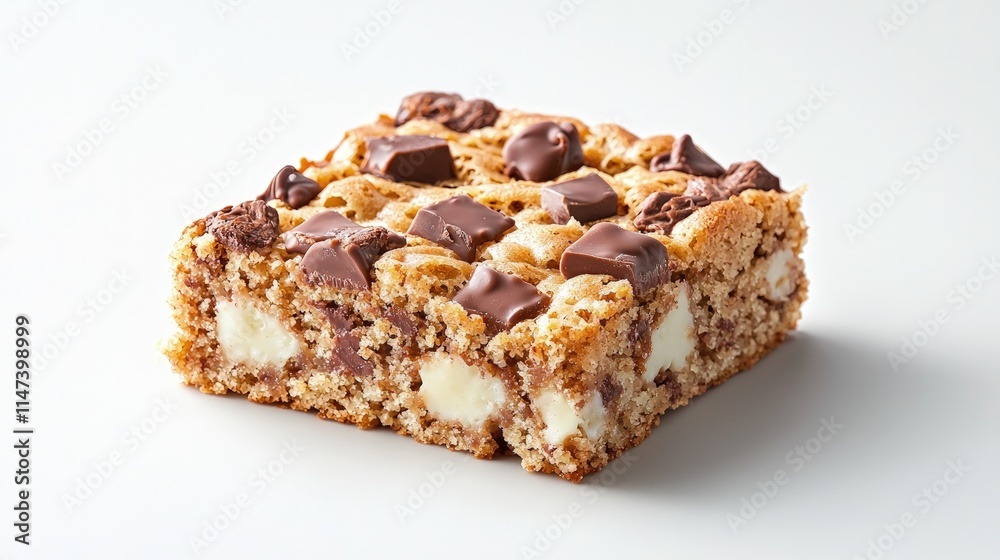 Delicious chocolate and white chocolate chunk blondie bar. Delicious chocolate and white chocolate chunk blondie bar.