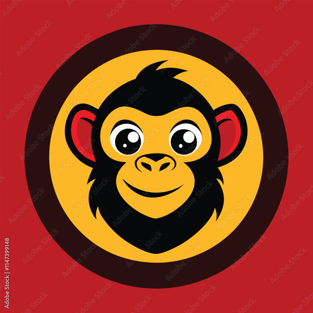 A playful and vibrant vector logo featuring a curious monkey mascot, with expressive eyes and a cheeky smile, symbolizing fun, energy, and creativity in a modern design. A playful and vibrant vector logo featuring a curious monkey mascot, with expressive eyes and a cheeky smile, symbolizing fun, energy, and creativity in a modern design.