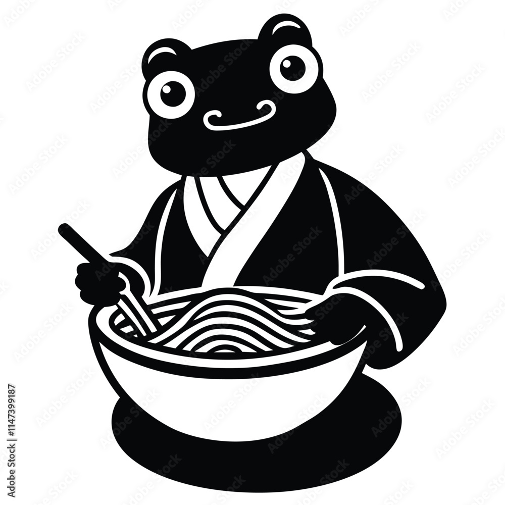 A cute frog sits at a small restaurant table, wearing a tiny napkin. It's happily sipping a cup of soup, with its big eyes gleaming as it enjoys its meal in the cozy setting. A cute frog sits at a small restaurant table, wearing a tiny napkin. It's happily sipping a cup of soup, with its big eyes gleaming as it enjoys its meal in the cozy setting.
