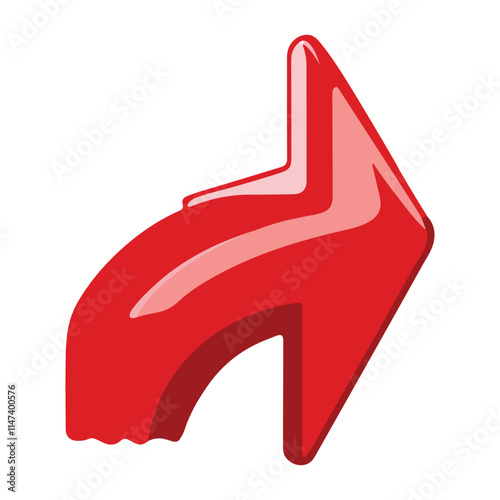 Flat cartoon style red arrow icon