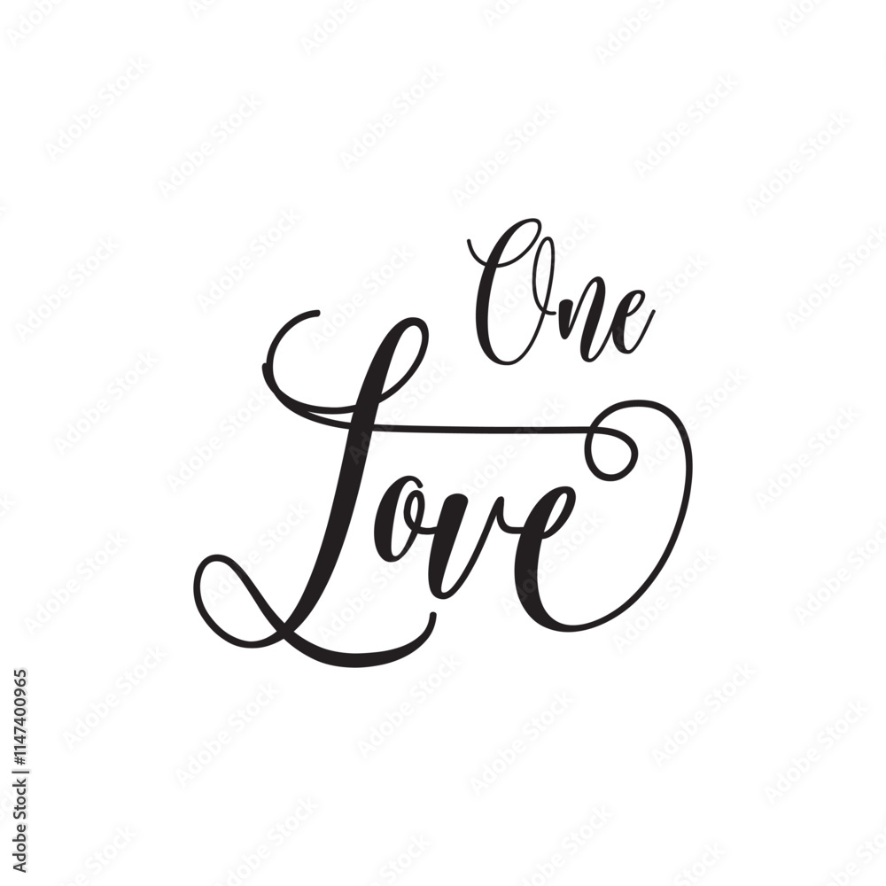 One love. text. Great lettering and calligraphy for greeting cards, stickers, banners, prints etc. vector illustration One love. text. Great lettering and calligraphy for greeting cards, stickers, banners, prints etc. vector illustration