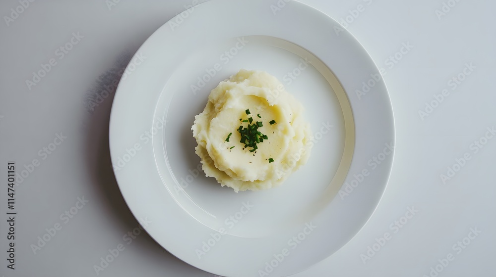 Delicious creamy mashed potatoes kitchen food photography minimalist setting top view culinary art Delicious creamy mashed potatoes kitchen food photography minimalist setting top view culinary art