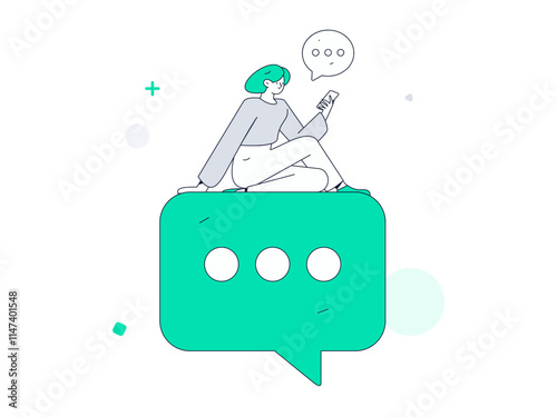 Communicate with consultants flat vector character concept operation hand drawn illustration
