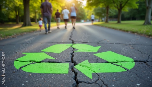 Wallpaper Mural Recycled Green Glass Symbol on Forest Background with Sunlight.Sustainability. Environmental consciousness. Green future.Environmental campaigns, green business, sustainability awareness, eco-friendl
 Torontodigital.ca